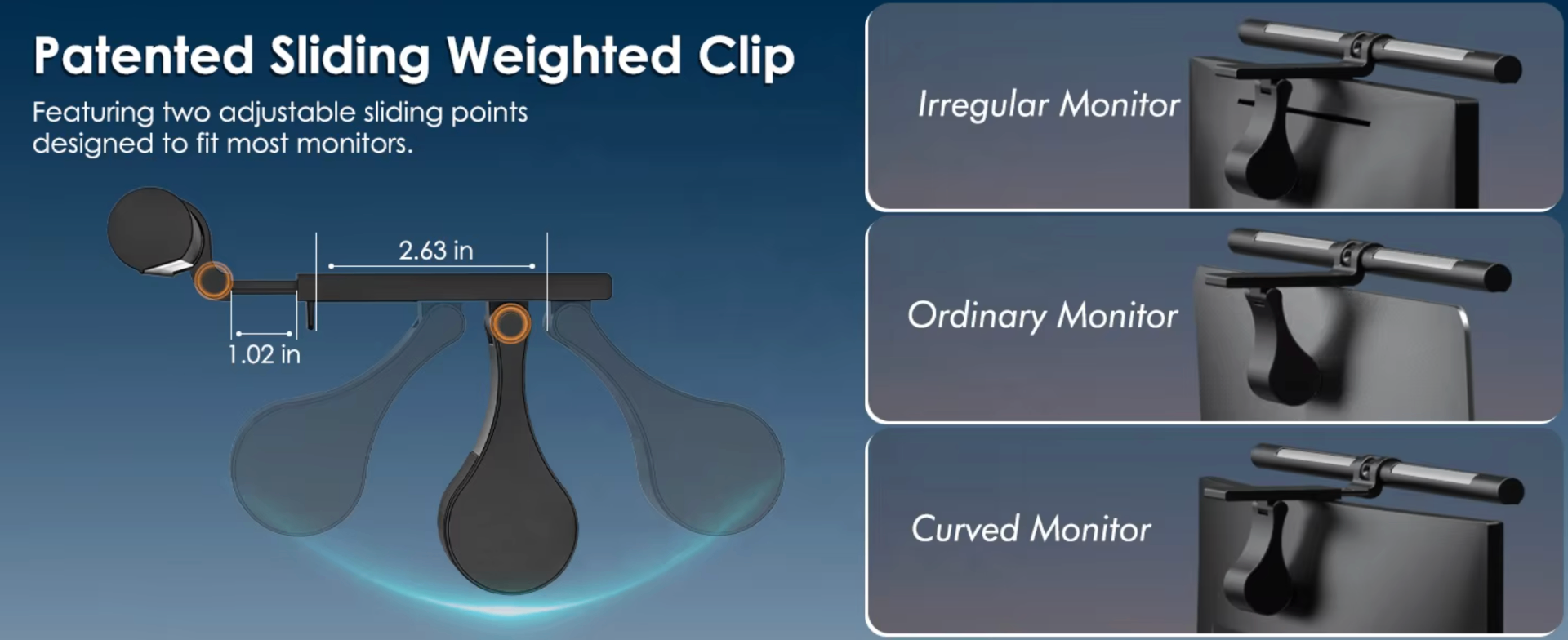 Sliding weighted clip